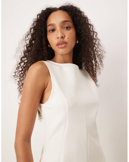 ASOS White Interlock Co-ord Pleated Tank
