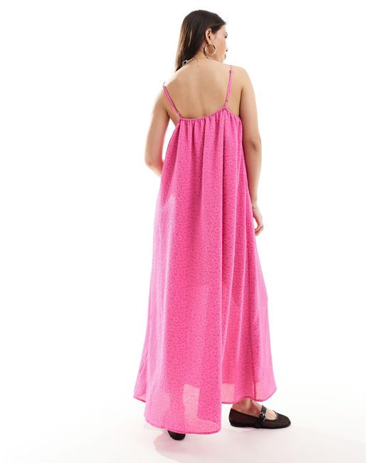 SELECTED Pink Femme Structured Maxi Cami Dress
