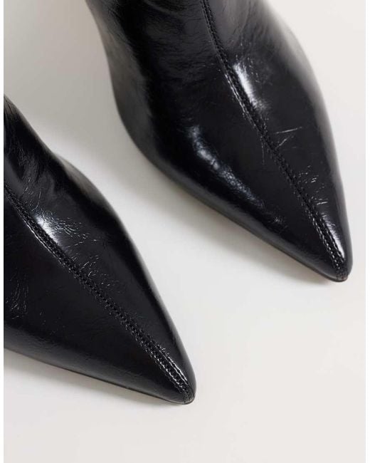 ASOS Black Charming Heeled Knee Boots