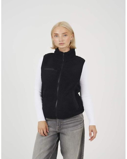 Brave Soul Blue Zip Through Fleece Gilet