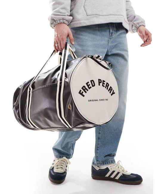 Fred Perry Blue Classic Large Barrel Bag for men