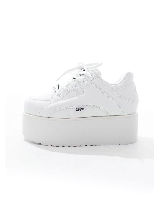 Buffalo White 1330-6 Stacked Trainers