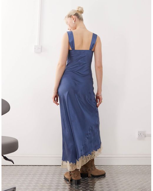 Reclaimed Vintage Lingerie Cami Slip Dress in Blue | Lyst