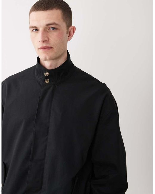 ASOS Blue Oversized Funnel Neck Jacket for men