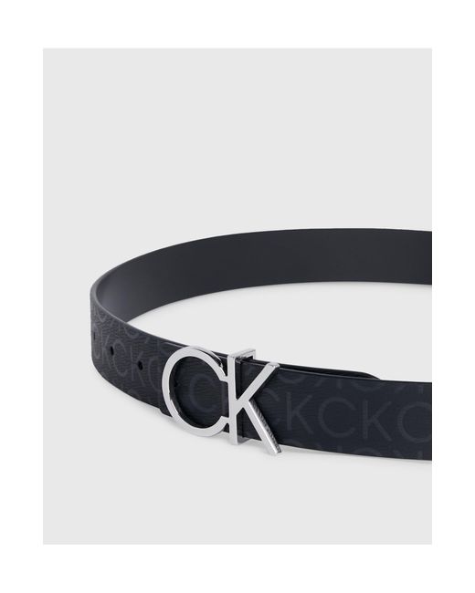 Calvin Klein White Reversible Leather Logo Belt