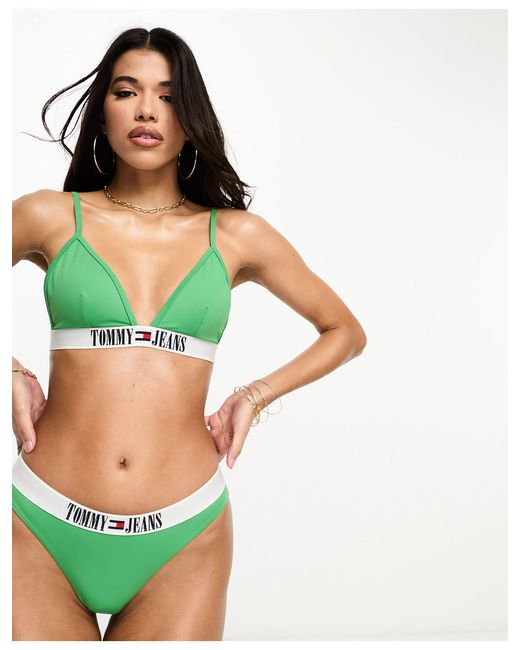 Tommy Hilfiger Tommy Jeans Archive Brazilian Bikini Bottom in Green | Lyst