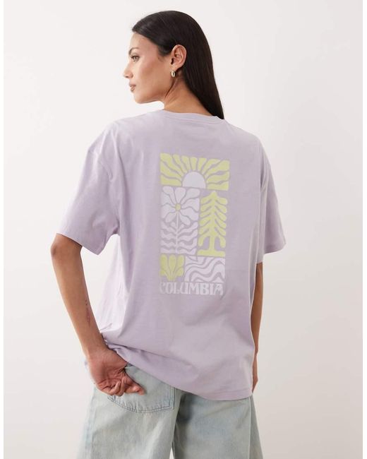 Columbia Purple Rolling Bend Graphic Oversized T-shirt