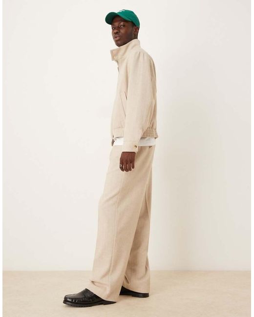 ASOS Natural Wide Smart Pants for men