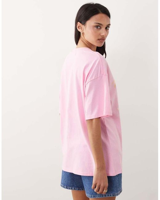 Rip Curl Pink Rip Curl X Farm Rio Graphic Print Oversized Tee