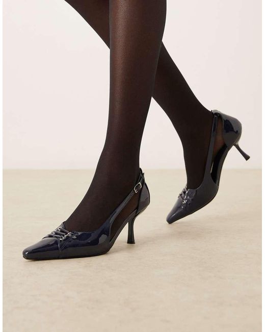 Glamorous Black Pointed Heeled Court Shoes