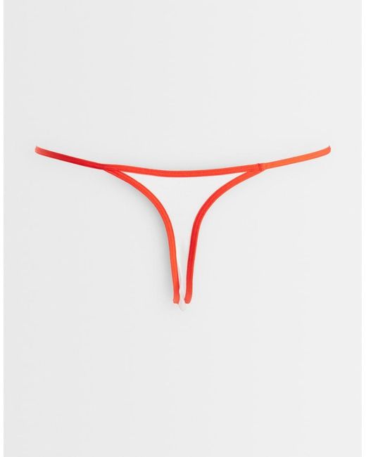 ASOS Blue 3 Pack Cotton Tanga Lingerie Thong With Contrast Binding