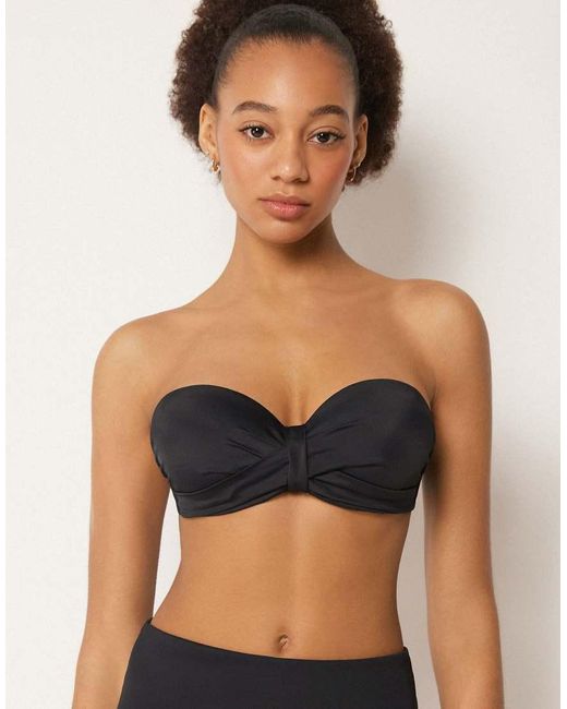 Calzedonia Black Fuller Bust Bandeau Bikini Top Premium Sculpt