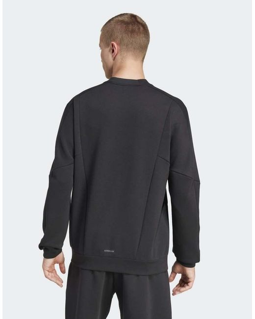 Adidas Originals Gray Designed For Training Crew Sweatshirt for men
