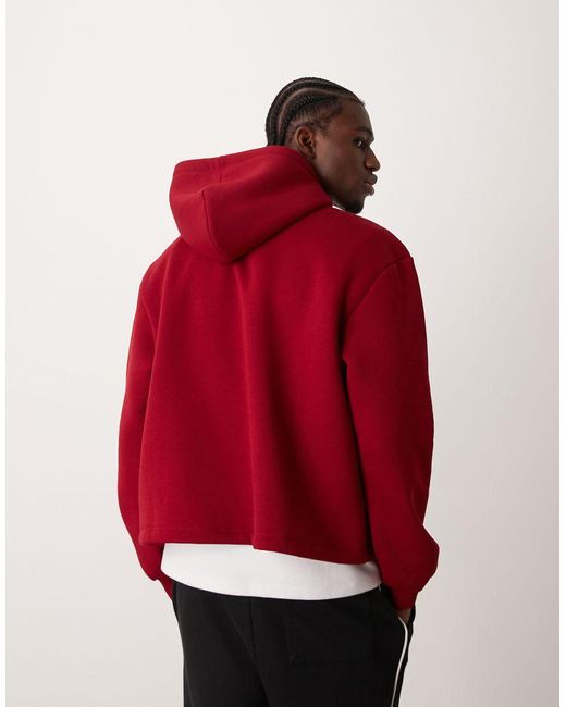 ASOS Red Oversized Hoodie for men