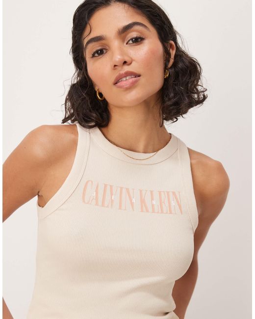 Calvin Klein White – geripptes tanktop