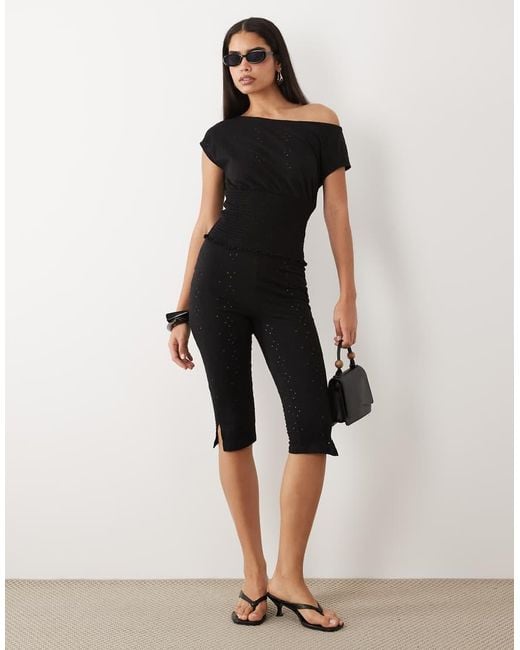 ASOS Natural Co-ord Broderie Capri Pant