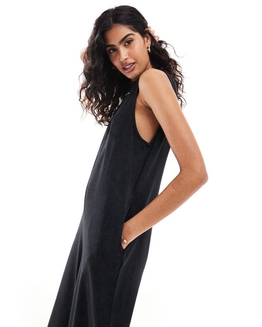 ASOS Blue Cami Washed Jersey Jumpsuit With Pocket Detail