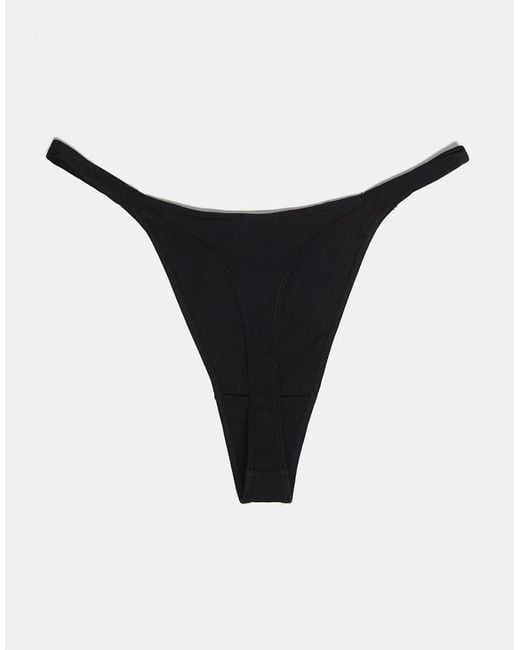 ASOS Black 3 Pack Cotton Tanga Lingerie Thong