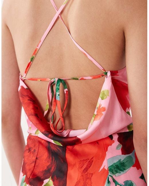 Hope & Ivy White Satin Cami Maxi Dress
