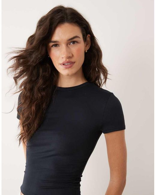 Miss Selfridge Blue Sculpted Short Sleeve Tee