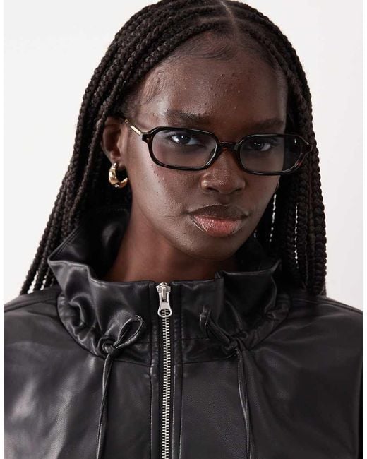 ASOS Black Slim Square Sunglasses