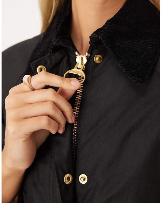 Barbour Black Modern Beadnell Wax Jacket