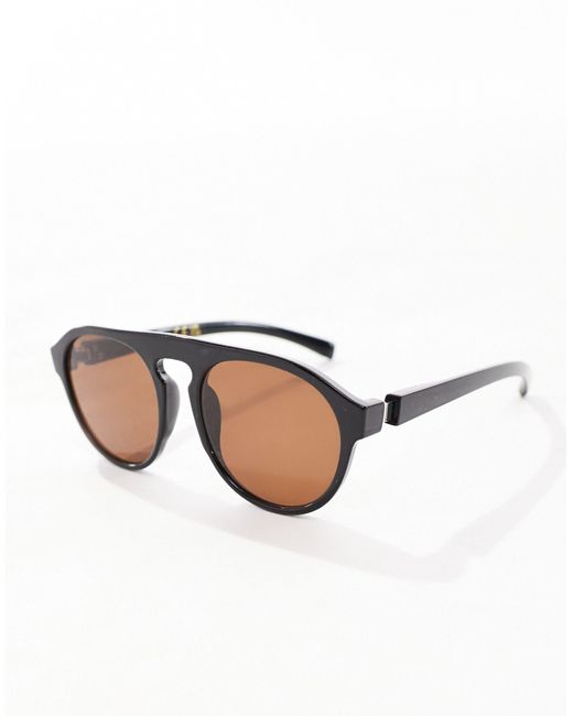 & Other Stories Black Round Sunglasses With Contrast Lens
