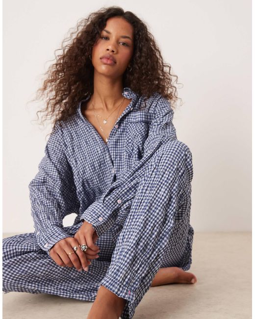 Free People Blue – strukturierte pyjama-hose