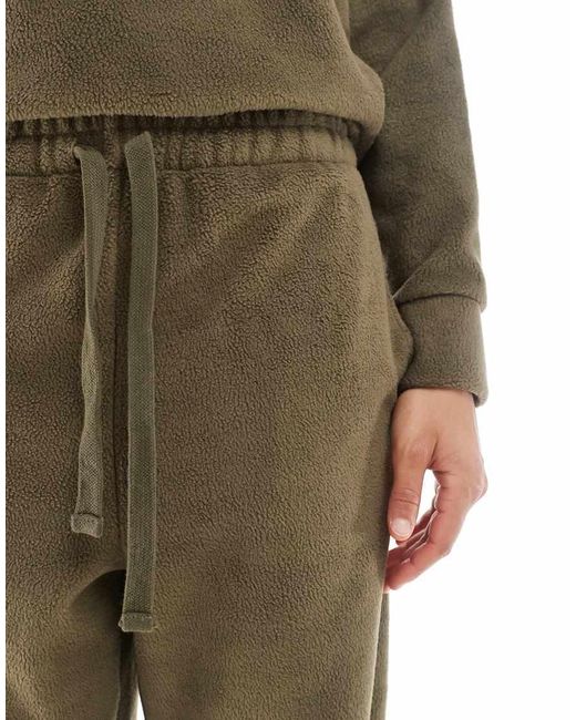 Miss Selfridge Oversized Joggingbroek Met Fleecevoering in het Green