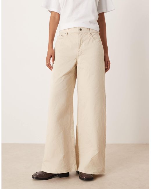Calvin Klein Natural Super Wide Chino Trousers