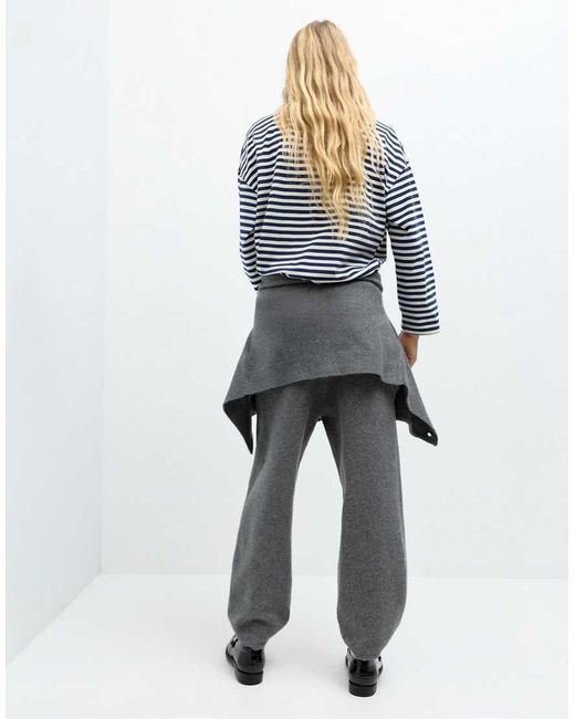 Pull&Bear Blue Striped T-shirt With Patch