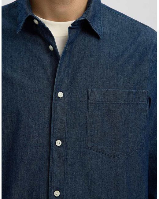 SELECTED Denim Overhemd in het Blue voor heren