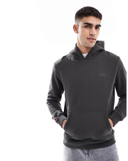 Superdry – essential – kapuzenpullover in Black für Herren