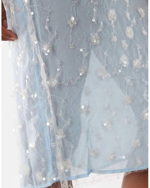 ASOS White Embellished Sheer Midi Skirt