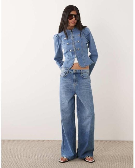 Miss Selfridge Blue Denim Military Drummer Jacket