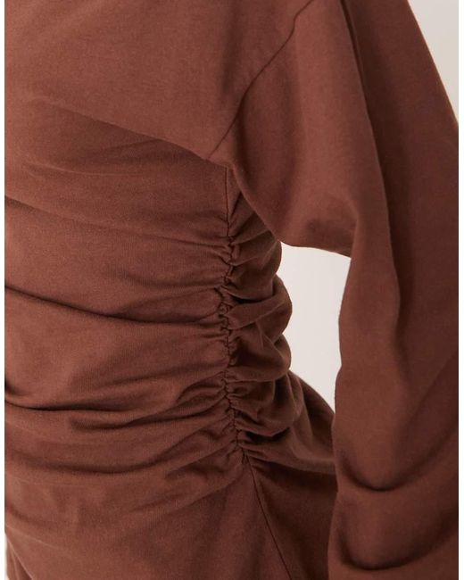 ASOS Brown Cicnhed Asymmetric Mini Dress
