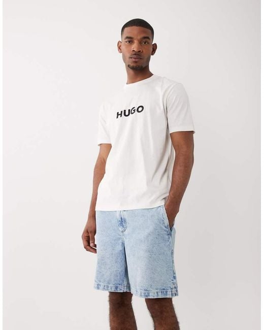 Boss White Hugo Boss Denim Shorts for men