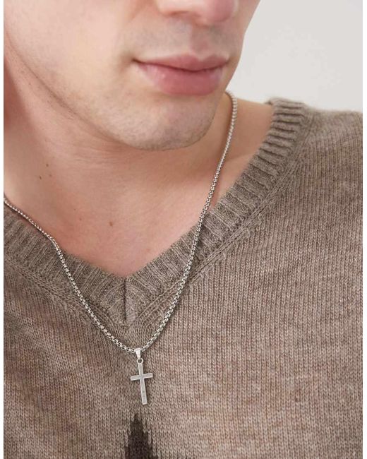 Collar De Cadena Con Colgante De Cruz De FADED FUTURE de hombre de color Brown