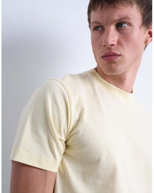 T-Shirt Gialla Regular Fit di Topman in White da Uomo
