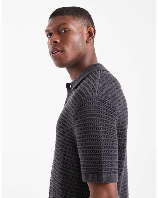 Levi's Blue Short Sleeve Knitted Polo for men