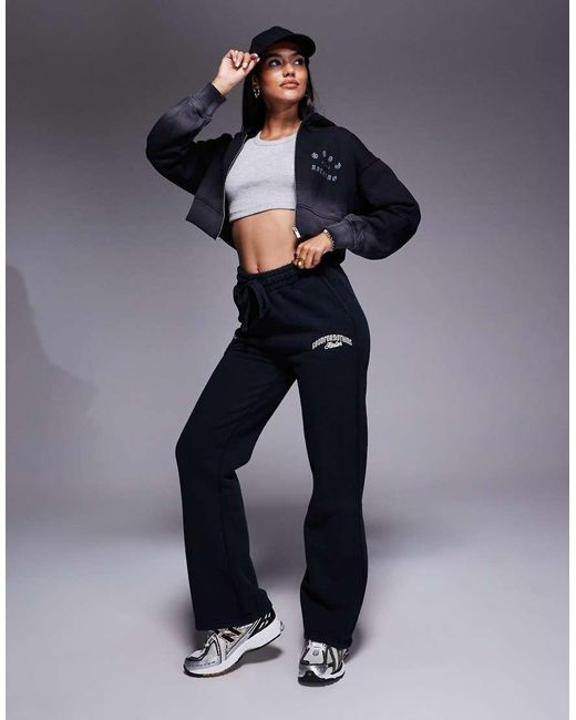 Good For Nothing Blue Spray Effect Relaxed Zip Through Hoodie