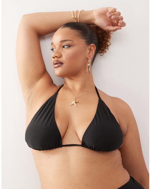 Collusion Black Curve Mix And Match Triangle Bikini Top