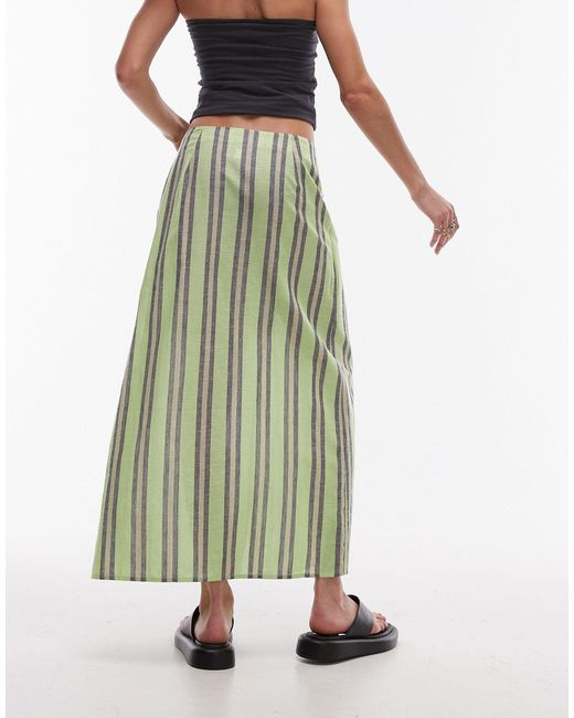 TOPSHOP Green Stripe Sarong With Buckle