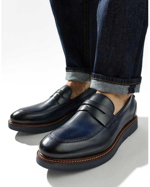 Base London Blue Sid Penny Loafer for men