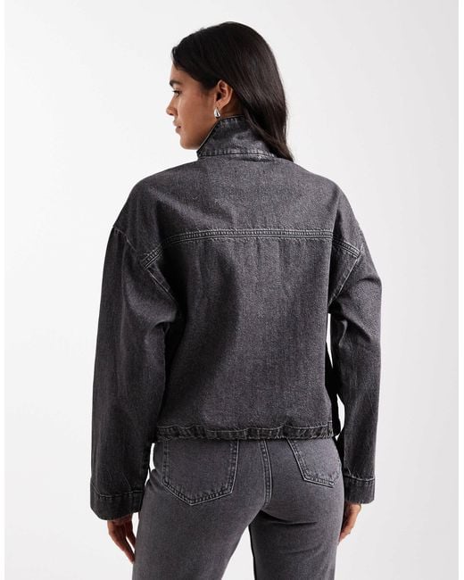 Veste en jean d'ensemble à col cheminée ASOS en coloris Black