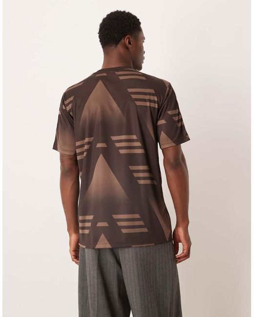 Adidas Originals Brown Loose Sponsored Jersey for men