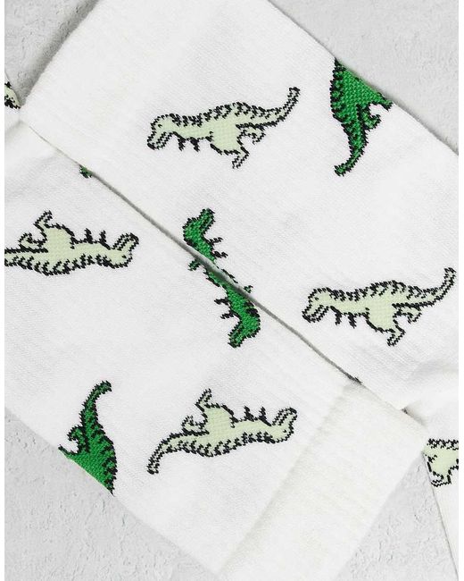 Pack De 2 Pares De Calcetines Multicolores Con Gráficos De Dinosaurios De ASOS de hombre de color Metallic