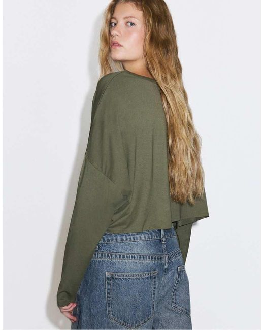 Stradivarius Blue Long Sleeve T-shirt