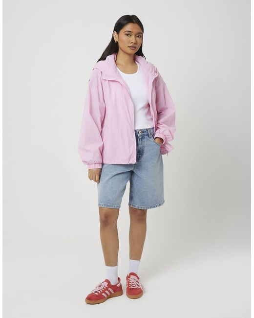 Brave Soul Purple Crinkle Windbreaker Jacket With Bungee Hem