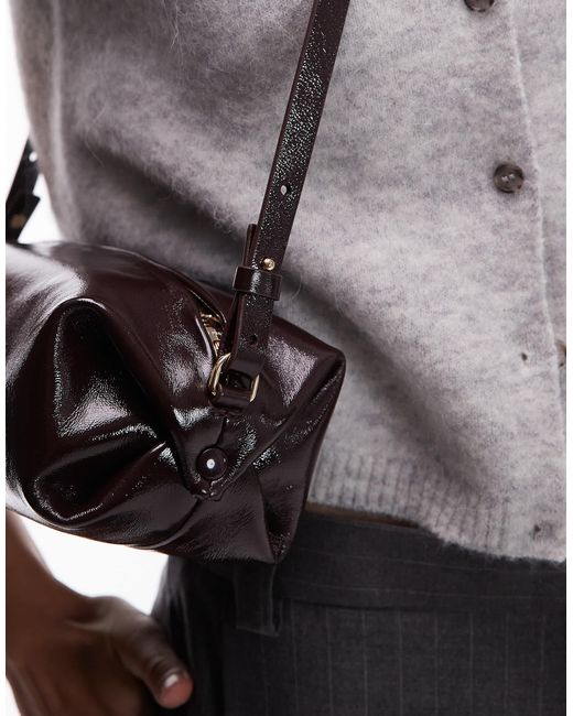 ARKET Gray Small Soft Leather Sqaure Cross Body Bag